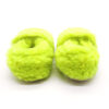 neon yeşil lime peluş kaydırmaz çocuk ev ayakkabısı