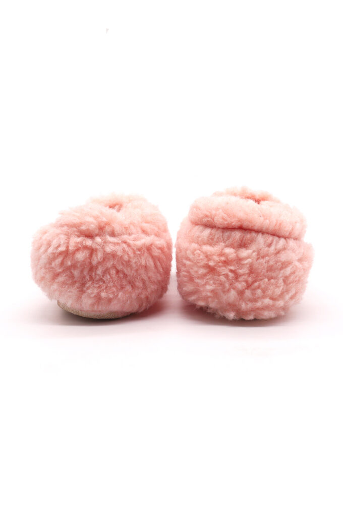 pembe marshmallow peluş kaydırmaz çocuk ev ayakkabısı