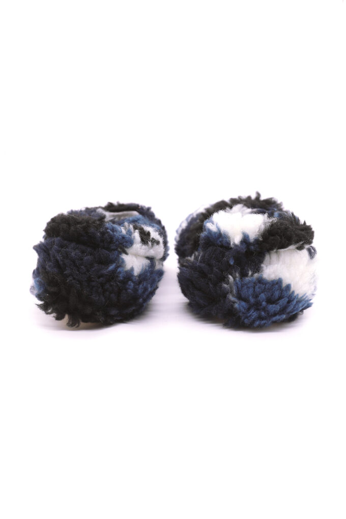 Teddy-Military-Navy-Arka-trendyol lacivert militer peluş kaydırmaz çocuk ev ayakkabısı