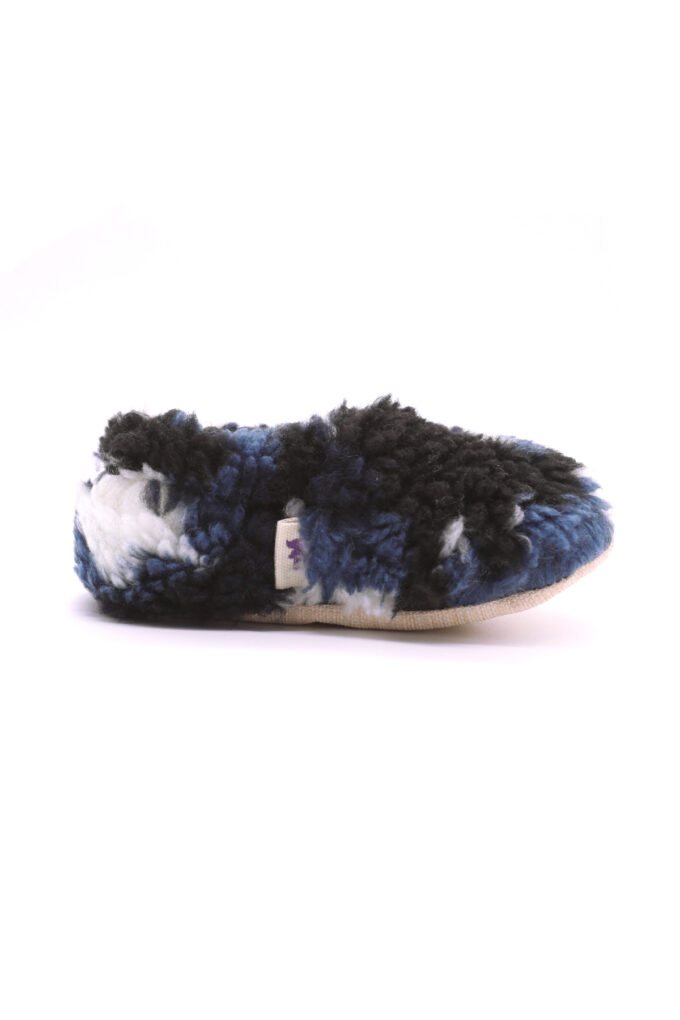Teddy-Military-Navy-Tek-Yan-trendyol lacivert militer peluş kaydırmaz çocuk ev ayakkabısı