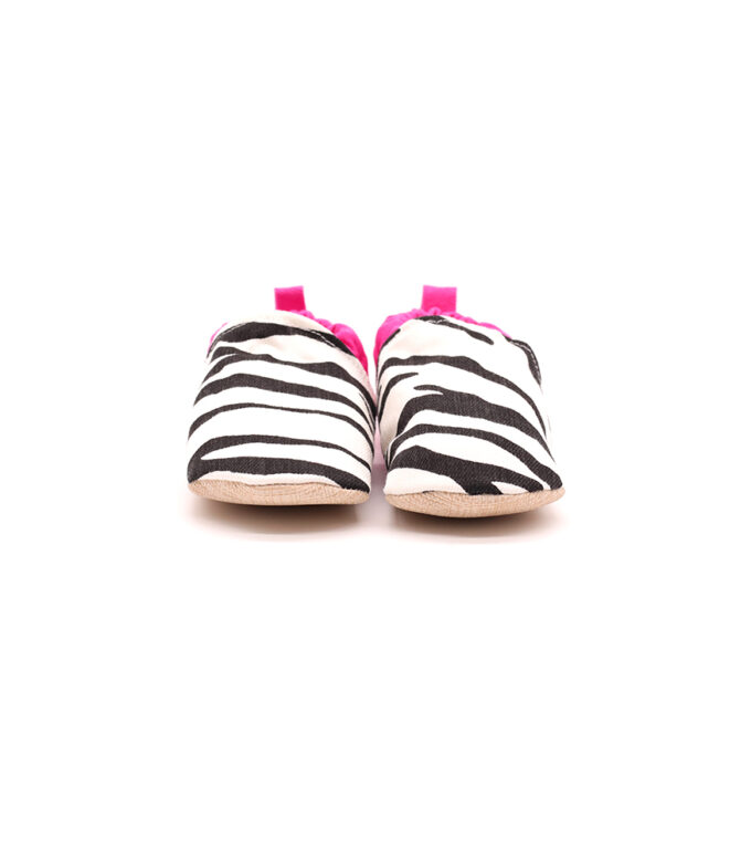 Morgedan Pembe Zebra Pamuklu Çocuk Ev Ayakkabısı