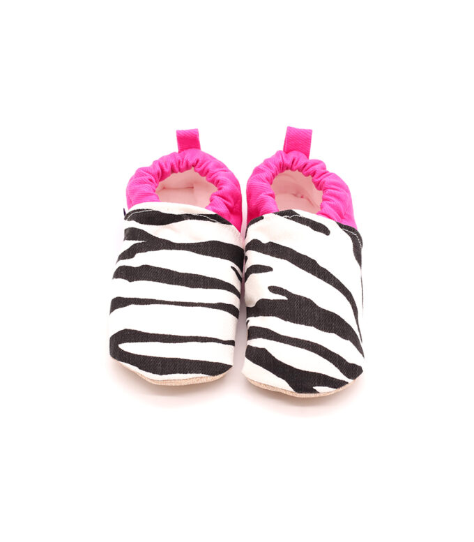 Morgedan Pembe Zebra Pamuklu Çocuk Ev Ayakkabısı