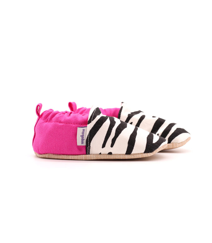 Morgedan Pembe Zebra Pamuklu Çocuk Ev Ayakkabısı