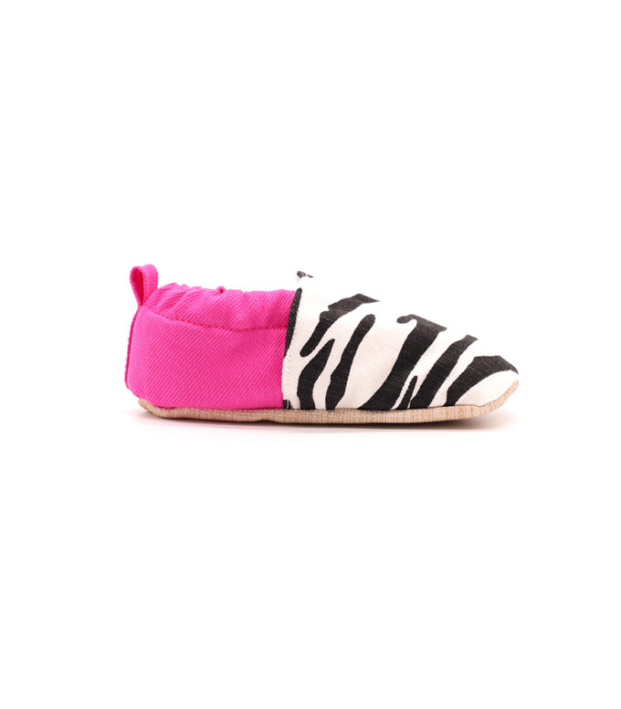 Morgedan Pembe Zebra Pamuklu Çocuk Ev Ayakkabısı