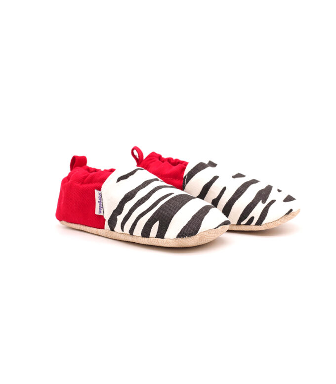 Morgedan Kırmızı Zebra Pamukllu Çocuk Ev Ayakkabısı
