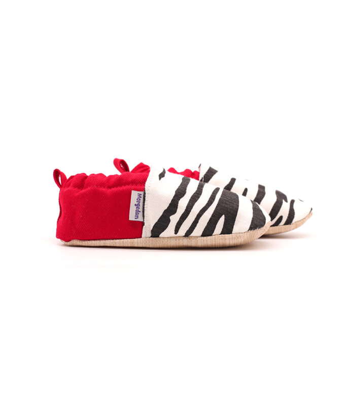 Morgedan Kırmızı Zebra Pamukllu Çocuk Ev Ayakkabısı